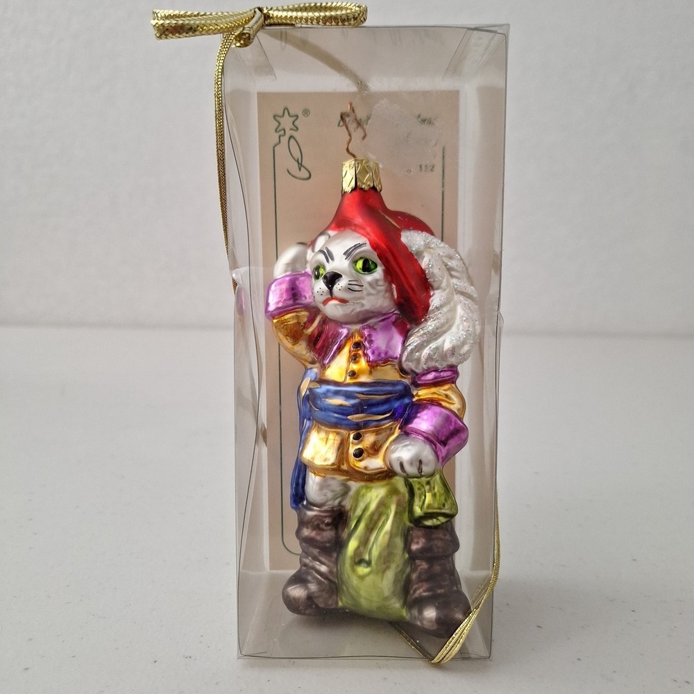 RARE Inge Glass Birgit's Collection "Puss n' Boots" Christmas Ornament RARE